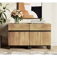 thumbnail image 3 of WAMPAT 2 Pack Nightstand with 1 Drawer & 1 Storage Cabinet, Modern Bedside Table with 2 Open Doors for Bedroom, Wood Rustic Side End Table for living Room., 3 of 7