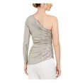 thumbnail image 3 of ADRIANNA PAPELL Blouse de Fête à Manches Longues Ourlet Asymétrique à Paillettes Texturées Dorées pour Femmes 4, 3 of 3
