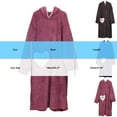 thumbnail image 3 of successthop Womens Fleece Nightgown with Hood Fuzzy Pajamas Pullover Warm Color Block Bathrobe with Pockets Purple, 3 of 9
