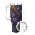 thumbnail image 2 of Sikiie Ornate Purple Floral Vase Insulated Stainless Water Bottle Lid Travel Mug Cup Insulated Tumblers Cup 40oz Ice Bully With Handle, 2 of 8