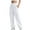 White, variant on Dyfzdhu Sweatpants for Women Loose Cargo Pants Retro Multi Pocket Low Waist Drawstring Pig Nose Buckle Slim Straight Woven Casual Beige