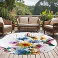 thumbnail image 4 of Hummingbird Round Area Rug 6Ft Washable Circle Rugs for Bathroom Office, Spring Farmhouse Oil Painting Sunflowers Non-Slip Carpet Floor Mats Indoor Outdoor Carpet Runner Aesthetic Home Decor, 4 of 8