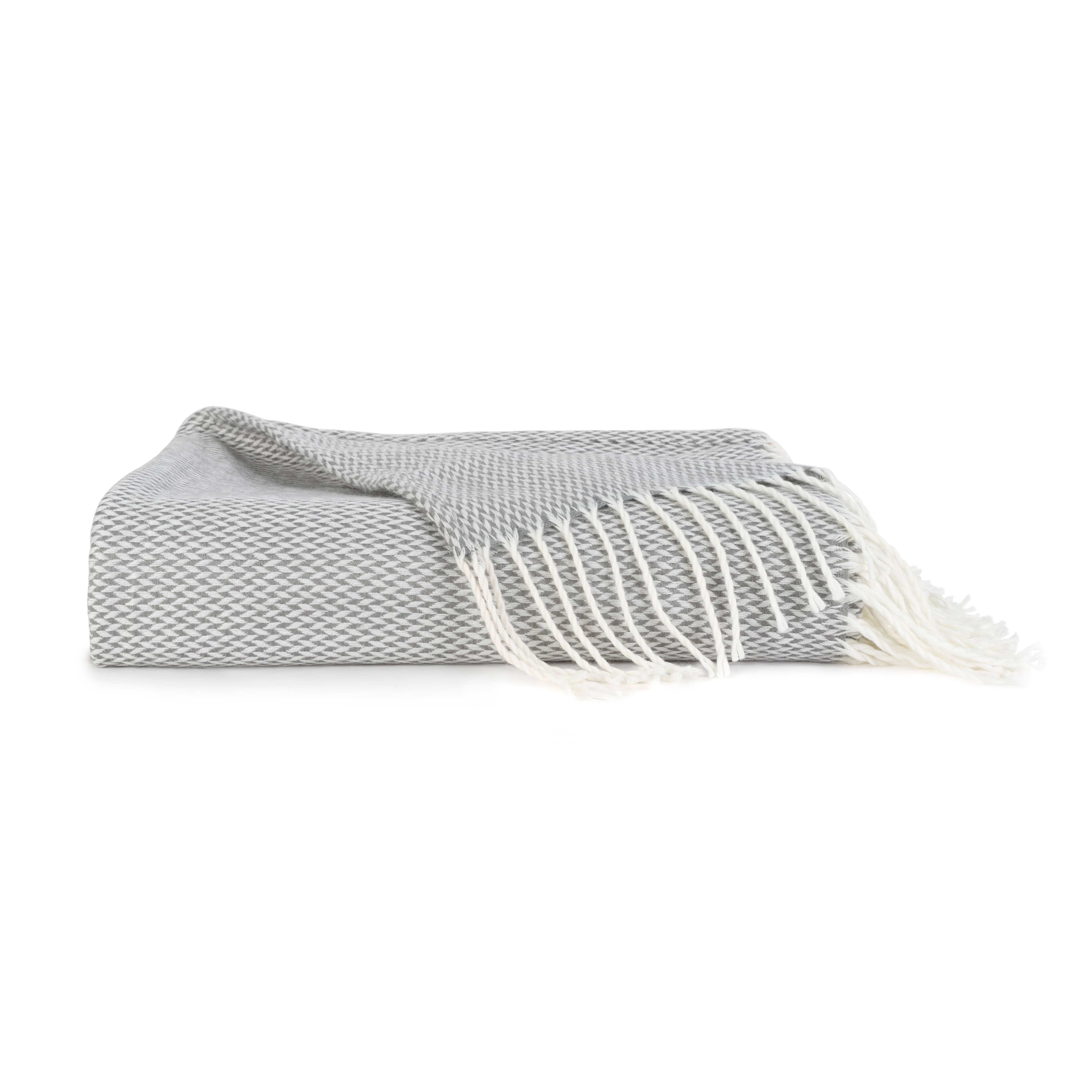 Noble Linens Gray Herringbone Throw Blanket, 50" x 60"