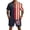 Blue, variant on Men's American Flag Print 2 Piece Outfits Patriotic Button Down Shirts USA Flag Relaxed Fit Shorts Travel Outfits Suits with Pockets Red S