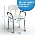 thumbnail image 2 of Medline Shower and Bath Chair with Back and Armrests for Elderly, 13.5 in Seat, Gray, 350 lb Weight Limit, 2 of 7