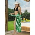 thumbnail image 3 of LA LEELA Women's Bikini Beach Wrap Swimwear Cover up Bathing suit Summer Wraps Swimsuit Sarong Skirts for Women One Size Shamrock, Leaves, 3 of 6