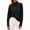 Black, variant on Womens Ribbed Mock Neck Batwing Sleeve Sweater Knitted Pullover Sweaters