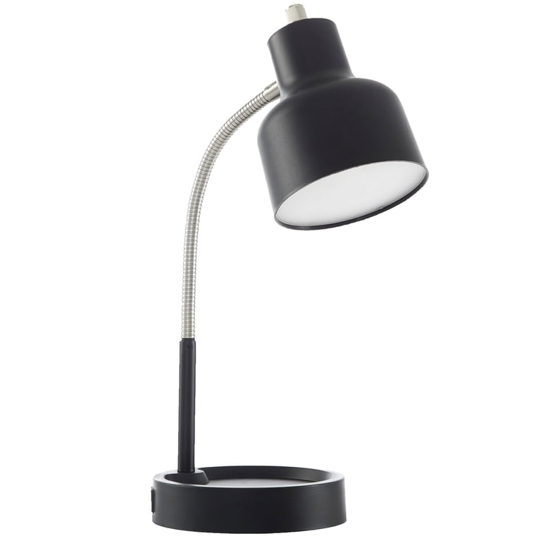 Mainstays LED Desk Lamp with Outlet, Matte Black photo 1