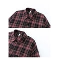thumbnail image 6 of Cmfcve Men's and Big Men's Plaid Long Sleeve Button up Shirt Loose Fit Casual Fall Turn‑Down Collar Shirts with Chest Pocket, 6 of 7