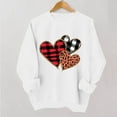 thumbnail image 2 of Yievot Valentines Sweatshirt Women Crew Neck Heart Printed Shirts Casual Lightweight Long Sleeve Pullover Top, White, 2 of 6