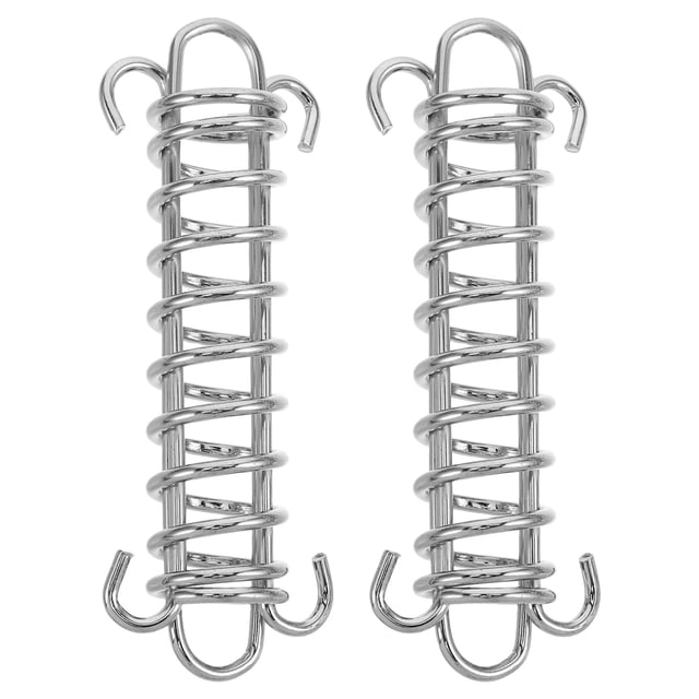 SHISUYAN 2pcs Camping Spring Buckle: Metal Elastic Rope Tensioner - Tent Wind Buckle Adjustable - Spring-Loaded Steel Fixed Retainer For Hiking