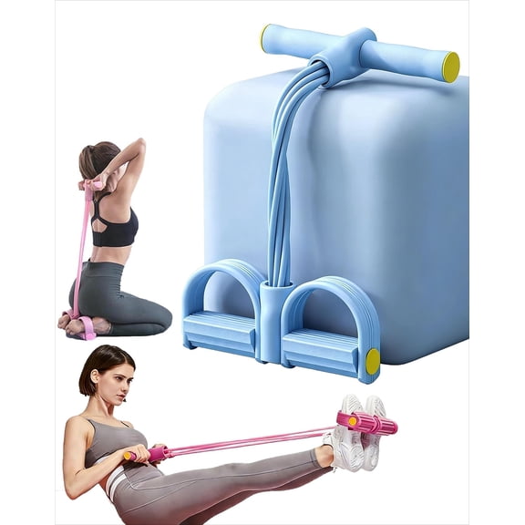 Gentle Fit Resistance Band, 6-Tube Pedal Puller with Adjustable Tension, Foam Handles for Arms, Legs, Waist and Full-Body Exercise