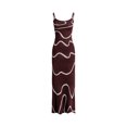 thumbnail image 2 of Faithtur Femmes Été Robe en Tricot Cami Impression Ondulée Spaghetti Sangle Ouverte Dos Partie Midi Robe, 2 of 4