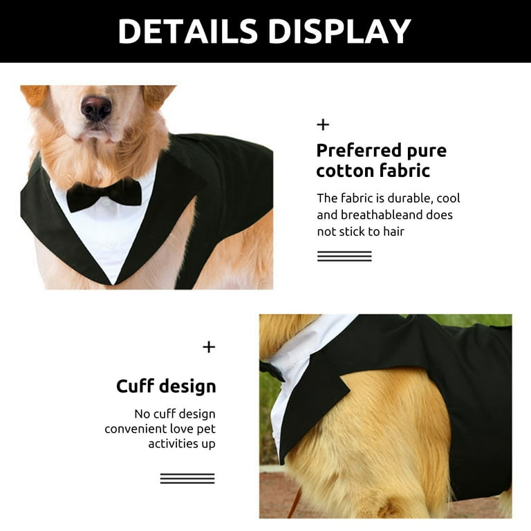 Black Dog Tuxedo Dog Wedding Attire Designer Dog Clothes 