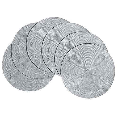Benson Mills Braided Edge Placemats (Set of 6), 15", Stone