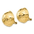 thumbnail image 2 of Real 14kt Yellow Gold Omega Clip 16mm Hammered Non-pierced Earrings; for Adults and Teens; for Women and Men, 2 of 3