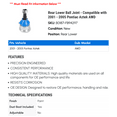 thumbnail image 2 of Rear Lower Ball Joint - Compatible with 2001 - 2005 Pontiac Aztek AWD 2002 2003 2004, 2 of 2