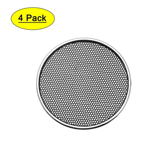 4 pcs 1" Speaker Grill Mesh Decorative Circle Woofer Guard Protector Cover Audio Parts Silver
