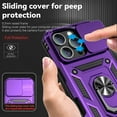 thumbnail image 4 of Dteck Case for iPhone 16 Plus,Heavy Duty with Slide Camera Protective Military Grade Phone Cover with Ring Kickstand Shockproof Rubber+ PC Case,Purple, 4 of 9
