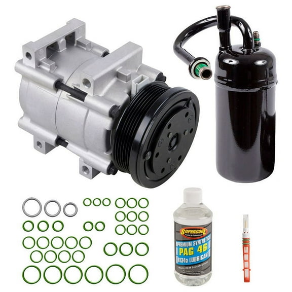 AC Compressor & A/C Kit For Ford Mustang 5.0L V8 302ci 1994 1995 SN95 - Includes Drier, Expansion Valve, Oil & O-Rings! - BuyAutoParts