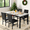 Black, variant on LinkRomat 5-Piece Dining Table Set for 4 Faux Marble with Button Tufted Upholstered Chairs, Kitchen Table with Chairs, Black