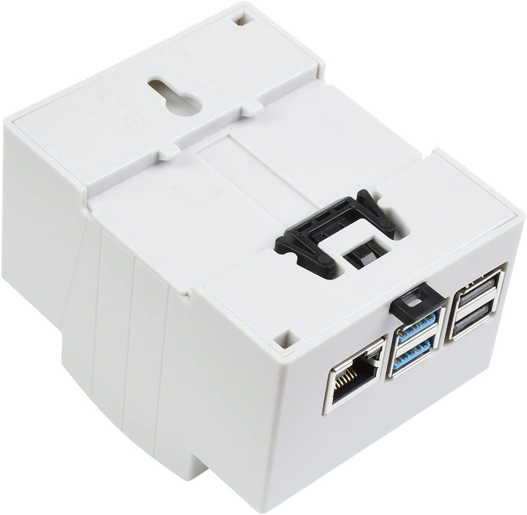 4 Case, DIN Rail ABS Case, Clear Top Window, Large Inner Space, Compatible with Various HATs