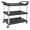 Black, variant on 3 Tier Utility Cart, 420lbs Heavy Duty Rolling Cart, Lockable Wheels - Warehouse Kitchen Office, Plastic Bus Cart with Rubber Hammer, Grey