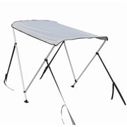 BRIS Boat Bimini Top Gray 600D Polyester Aluminum Frame Bimini Top (32-34 W x 45 H x 55 L)