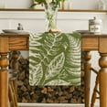 thumbnail image 2 of Green Leaves Botany Table Runner, Seasonal Spring Kitchen Dining Table Decoration for Home Party Decor 13x72 Inch, 2 of 6