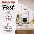 thumbnail image 5 of Gourmia Electric Kettle 1.7L with 6 Presets, Digital Display, and Tea Infuser, White, 5 of 11