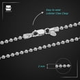 thumbnail image 4 of Amberta 925 Sterling Silver 2 mm Ball Chain Bracelet Length 7.5" inch / 19 cm (7.5), 4 of 7