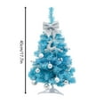 thumbnail image 2 of Mini Christmas Tree with Lights and Ornaments, 17.7" Blue Christmas Tree with Light, Artificial Tabletop Christmas Tree with Lights, Bownot Treetopper, for Home Office, Perfect Christmas Decorations, 2 of 5