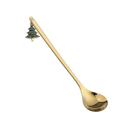 

WOXINDA Christmas Gift Spoon Golden Pendant Spoon Christmas Christmas Hat Decoration Spoon
