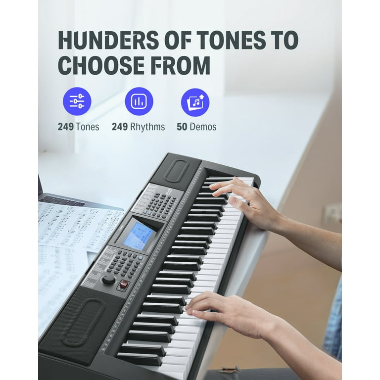 Donner 61-Key Electric Keyboard, 249 Voices and Rhythms
