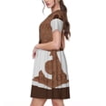 thumbnail image 2 of Fotbe Coffee Cafe Cup Vestido Largo de Moda para Mujer, Vestido Tipo Camiseta con Manga Corta y Estilo Casual a Rayas y Bloques de Color, 2 of 6