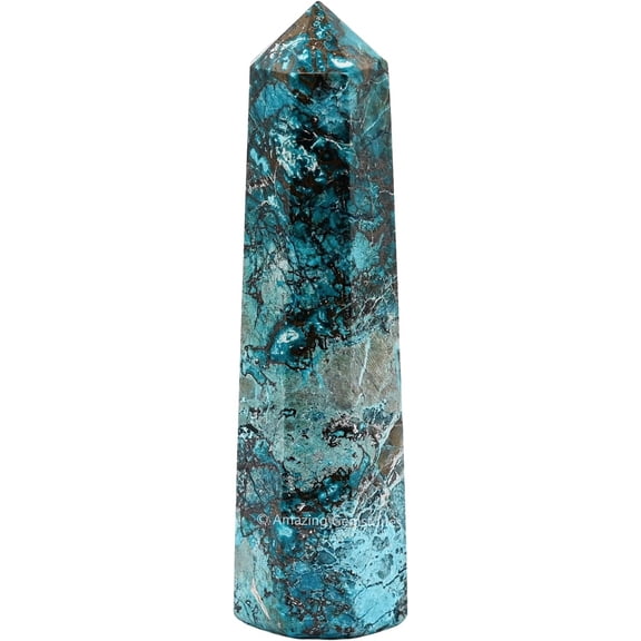 Chrysocolla Crystal Tower Obelisk Point (3" to 4" INCH)