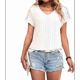 thumbnail image 2 of Tops de Verano para Mujer, Moda 2025, Camisetas con Cuello en V Cruzado y Ojales, Camisetas Holgadas Informales de Corta, Camisetas Blancas de Moda M, 2 of 9