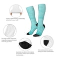 thumbnail image 3 of Xecao Blue And Turquoise Print Compression Socks for Both Men And Women for Running, Travel, Flight, Nurse, 3 of 6