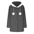 thumbnail image 6 of Maplenight Hooded Fleece Jacket for Women Button Down Thermal Winter Coat Casual Soft Fall Teddy Outerwear Fuzzy Coats, 6 of 7