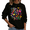 Black-2, variant on Women's Boho Orange Floral Sprig Minimalist Breathable Crewneck Sweatshirt Round-neck long-sleeved White S-3XL