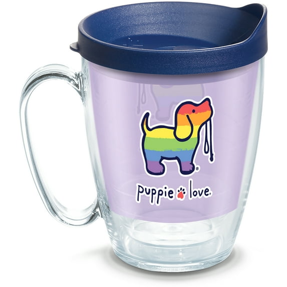 Tervis Made in USA Double Walled Puppie Love Insulated Tumbler Cup Keeps Drinks Cold & Hot, 16oz Mug, Pride Pup