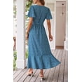 thumbnail image 2 of Vestido PRETTYGARDEN Maxi Cruzado con Cuello en V, Estampado Floral y Cinturón XL, 2 of 7