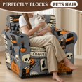 thumbnail image 4 of FUIALDOLG 2 Piece Stretch Stylish Furniture Chair Covers for Living Room Armchair Slipcovers with Elastic Bottom for Pets, Halloween Black Cat Spandex Sofa Cover, 4 of 8