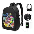 thumbnail image 2 of Battle For Dream Island Bfdi Laptop Backpack With Usb Charging Port 17 Inch Daypack Travel College School Computer Bag Bookbag, 2 of 9