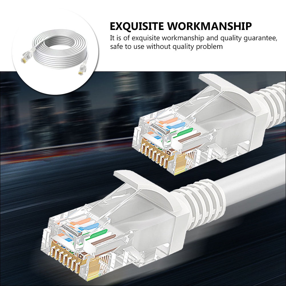 BESTYASH 1-Pack Cat5e Ethernet Network Cable White Copper Wired Internet Cable for Computer Router Back to School Use