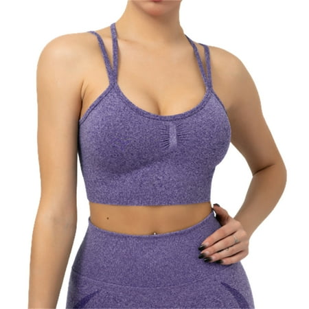 

Sports Bras for Women Criss-Cross Breathable Impact Workout Fitness Yoga Bra L Dark Grey