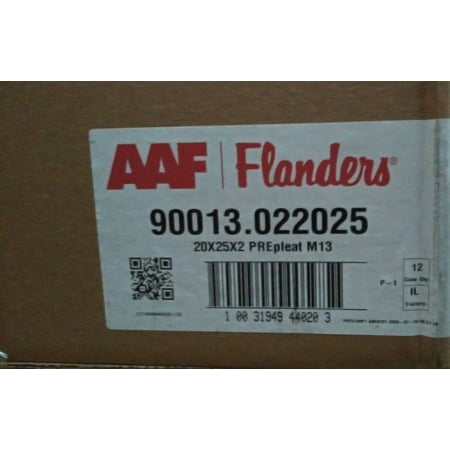 

(1 BOX OF 12) Flanders Pre Pleat M13 - 20 x 25 x 2 - Pleated Air Filters