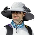 thumbnail image 1 of Sombrero de pescador EZLIFE con ventilador Solar y PROTECCIÓN Solar para exteriores P8C6, 1 of 7