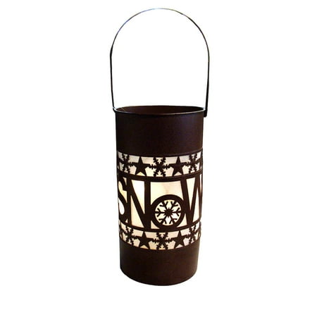 15" Shimmering LED Lighted "Snow" Battery Operated Christmas Lantern