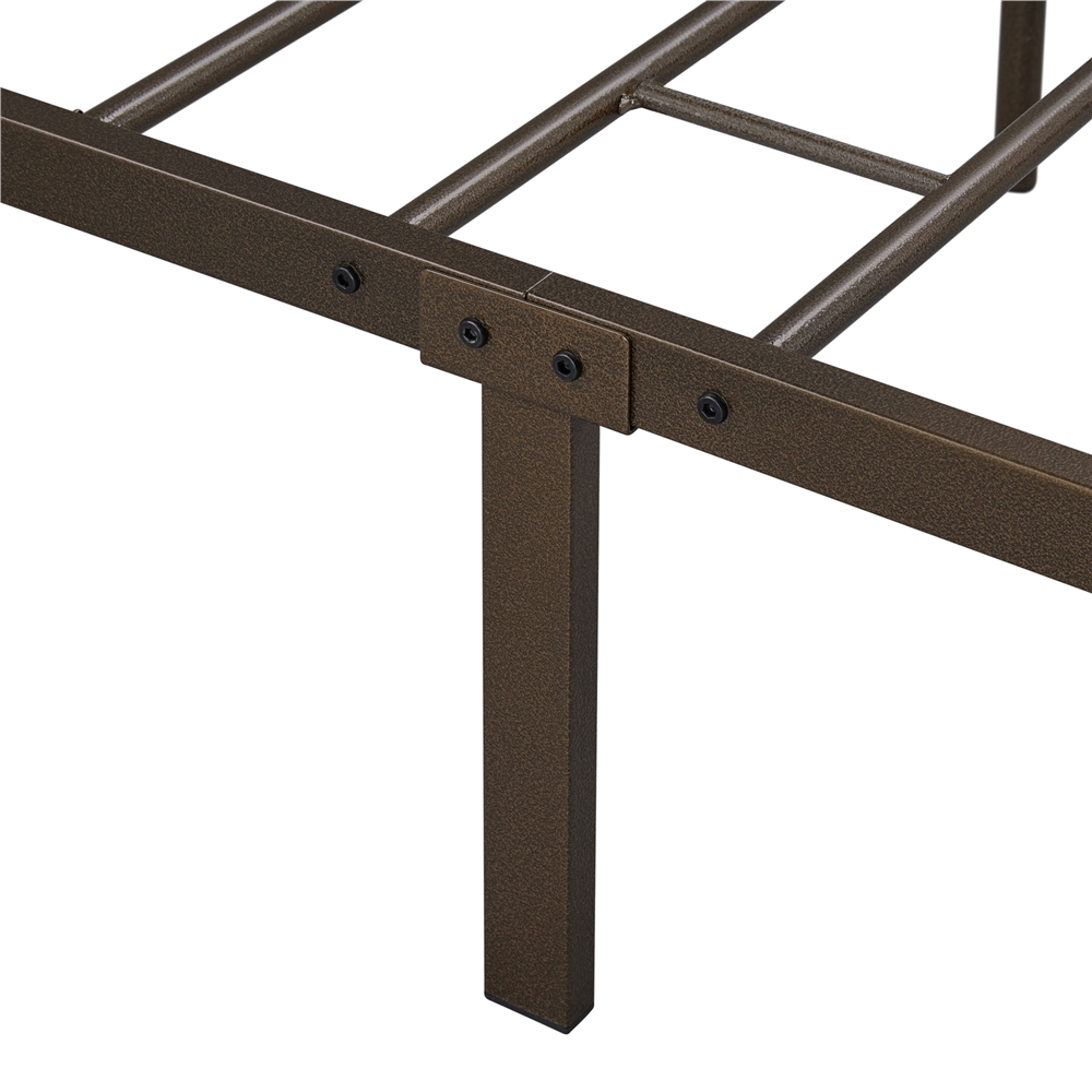 Smile Mart Metal Bed Frame with High Headboard and Footboard, Twin XL, Bronze - image 5 of 7